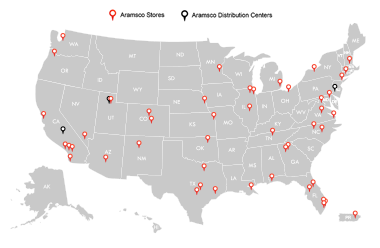 Map of Aramsco Locations